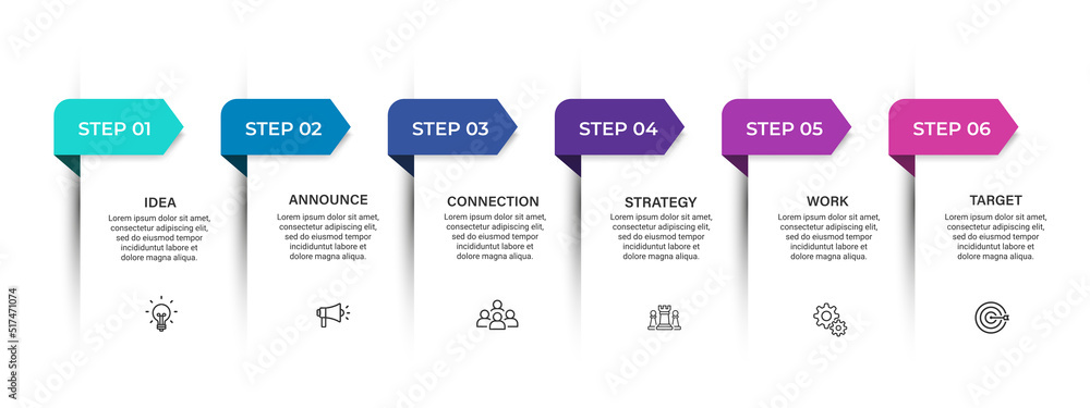 Poster Steps business data visualization timeline process infographic template design with icons