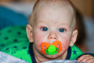 baby newborn with pacifier cute baby