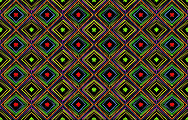 Oriental ethnic geometry ikat seamless pattern traditional design for background, rug, wallpaper, clothing, wrap, batik, cloth, embroidery style vector illustration