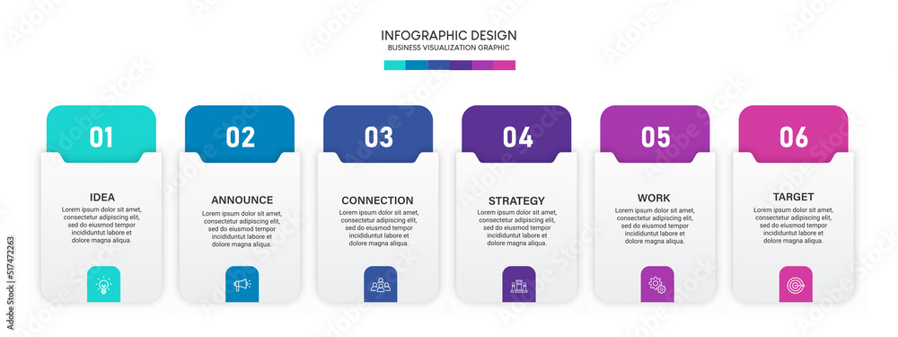 Poster Steps business data visualization timeline process infographic template design with icons