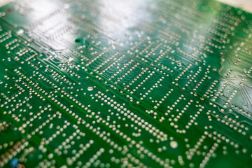 Old computer chips that are out of order. Not working microshops with transistors, chips and...