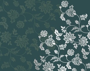 Colorful paisley floral pattern , textile swatch , India	