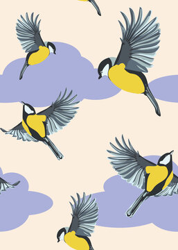 seamless background with birds
