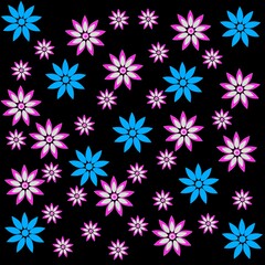 Fototapeta na wymiar seamless pattern with pink flowers illustration