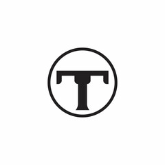 letter t pole post building symbol logo vector