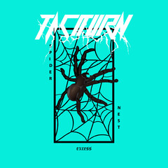 Spider streetwear vector graphic design