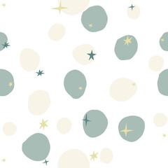 Fantasy abstract seamless pattern vector illustration with stars 