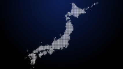 デジタル風のドットの日本地図