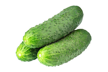 Isolated cucumber. Fresh organic cucumber isolated on white background. File contains clipping path.
