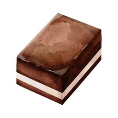 Chocolate bar watercolor vector on white background