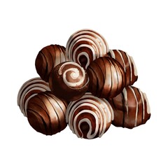 Watercolor of sweet dark chocolate vector on white background