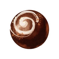Watercolor of dark chocolate vector