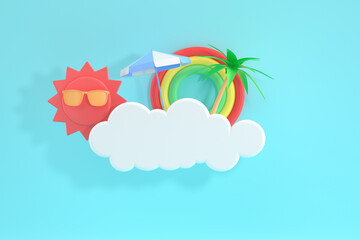 3d rendering summer concept picture