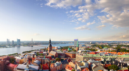 Panoramic view of the city. Riga, Latvia