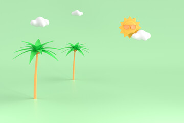 3d rendering summer concept picture