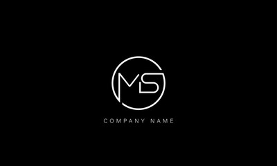 SM, MS Abstract Letters Logo Monogram