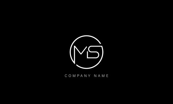 SM, MS Abstract Letters Logo Monogram