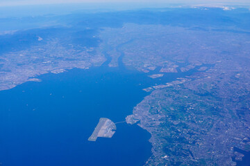 伊勢湾に浮かぶセントレアこと中部国際空港（愛知県常滑市）