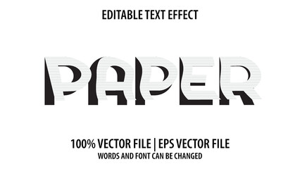 Editable text effect modern 3d PAPER and minimal font style