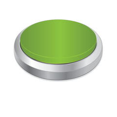 3D green button isolated on a white background