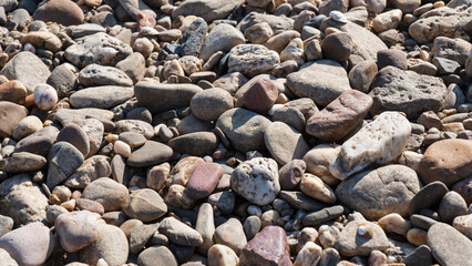 Abstract background with round colored pebbles. Vacation recreation on the Ocean. High quality