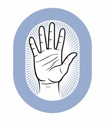 Obraz premium Human hand vector image. Human palm logo design concept. Isolated on white background.