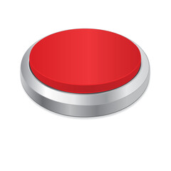 3D red button isolated on a white background