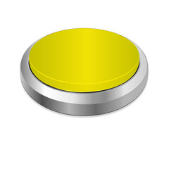 3D yellow button isolated on a white background