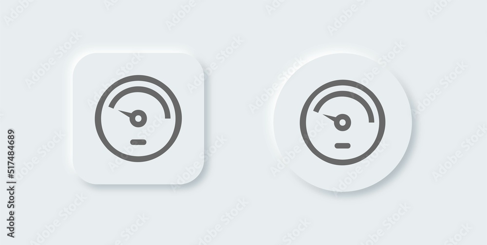 Poster speedometer line icon in neomorphic design style. performance indicator signs vector illustration.