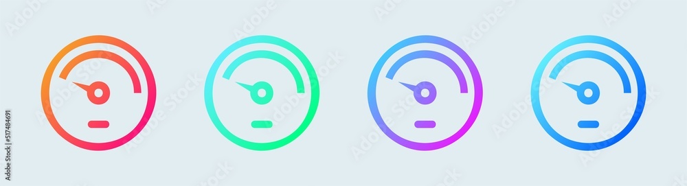 Aufkleber speedometer line icon in gradient colors. performance indicator signs vector illustration.
