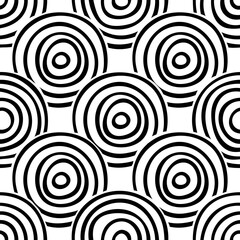 Seamless patterns. Rings of different sizes, hand made. Shades of gray.