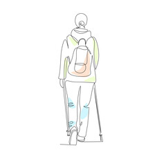 Vector illustration of traveling woman