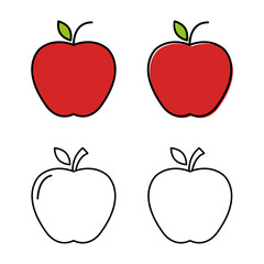 Set of Apple icon, healthy raw symbol, foot sweet fruit, vector illustration design, eco diet