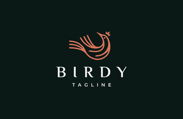 Bird logo icon design template flat vector illustration