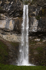 Fototapeta na wymiar Waterfall Savinjka of 29 Meters in Prealps near Roinj - Slovenia