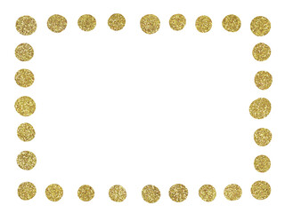 背景素材　キラキラしたゴールドの絵具で描いたフレーム