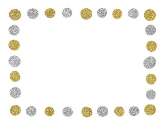 背景素材　キラキラしたゴールドとシルバーの絵具で描いたフレーム