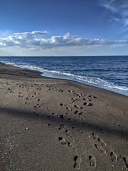 Beach, foot steps