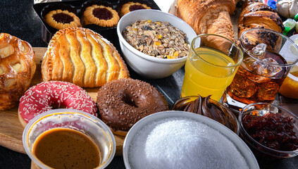Food products containing a significant amount of sugar