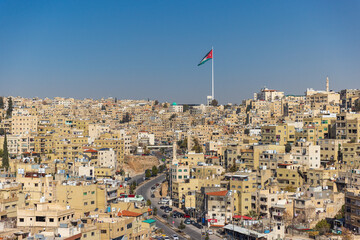 Cityscape of Amman downtown from the Citadel - obrazy, fototapety, plakaty