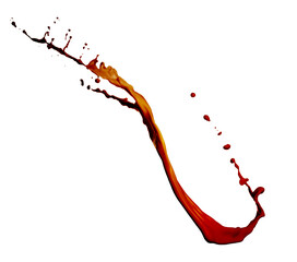 Splash of tasty soy sauce isolated on white