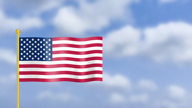 American flag waving in wind image