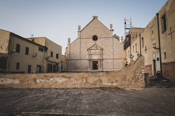 Italy, July 2022: architectural details, at sunset, on the island of San Nicola Isole Tremiti