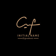 CF Initial letter handwriting and signature logo