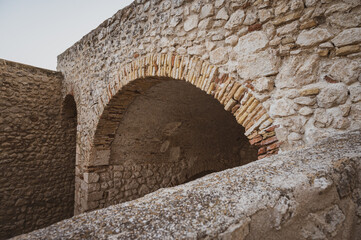Italy, July 2022: architectural details, at sunset, on the island of San Nicola Isole Tremiti