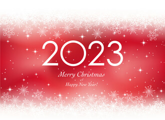 2023年　新年とクリスマスのカードテンプレート