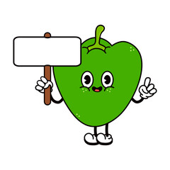 Cute funny pepper with an inscription organic character. Vector hand drawn traditional cartoon vintage, retro, kawaii character illustration icon. Isolated background. Pepper character
