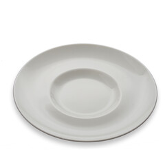Porcelain glass plate on white background