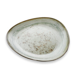 Porcelain glass plate on white background