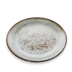 Porcelain glass plate on white background